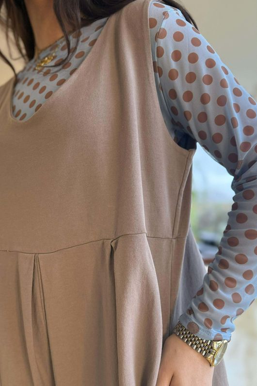 Bobby Mesh Layering Top Dopamine Dot Baby Blue Mocha -